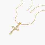 14k Diamond Cross Charm 0.45 ctw Ferkos Fine Jewelry