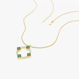 14k Diamond and Emerald Clover Necklace Ferkos Fine Jewelry