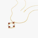 14k Diamond and Ruby Clover Necklace Ferkos Fine Jewelry
