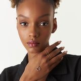 14k Rose Diamond and Sapphire Clover Necklace