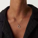 14k Turquoise and Diamond Clover Pendant Necklace Ferkos Fine Jewelry