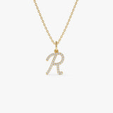 14k Diamond Script Initial Necklace 14K Gold Ferkos Fine Jewelry