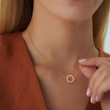 14k Diamond Sun Circle Necklace Ferkos Fine Jewelry