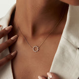 14k Diamond Sun Circle Necklace Ferkos Fine Jewelry