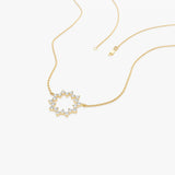 14k Diamond Sun Circle Necklace Ferkos Fine Jewelry