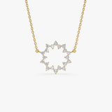 14k Diamond Sun Circle Necklace 14K Gold Ferkos Fine Jewelry