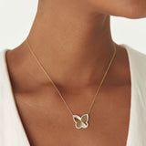 14K Textured Diamond Butterfly Charm Pendant Ferkos Fine Jewelry