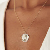 14k Diamond Shield Medallion Pendant Ferkos Fine Jewelry