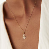 14K Gold Script Font Diamond Initial Layered 3D Necklace Ferkos Fine Jewelry