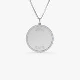 14k Personalized Diamond Medallion Necklace 14K White Gold Ferkos Fine Jewelry