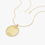 14k Personalized Diamond Medallion Necklace Ferkos Fine Jewelry