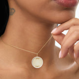 14k Personalized Diamond Medallion Necklace  Ferkos Fine Jewelry