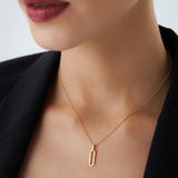 14k Gold Paper Clip Link Pendant Necklace Ferkos Fine Jewelry