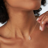 14k Marquise Shape Dangle Diamond Necklace Ferkos Fine Jewelry