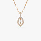 14k Marquise Shape Dangle Diamond Necklace 14K Rose Gold Ferkos Fine Jewelry
