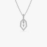 14k Marquise Shape Dangle Diamond Necklace 14K White Gold Ferkos Fine Jewelry