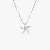 14k Gold Diamond Starfish Charm Pendant 14K White Gold Ferkos Fine Jewelry
