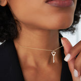 14k Diamond Heart-Key Pendant Necklace Ferkos Fine Jewelry