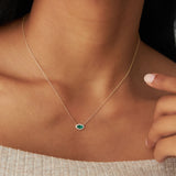 14k Marquise Emerald with Halo Diamond Setting  Ferkos Fine Jewelry