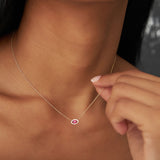 14k Marquise Ruby with Halo Diamond Setting Ferkos Fine Jewelry