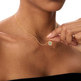 14k Emerald Clover Necklace in Halo Setting Ferkos Fine Jewelry