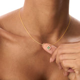 14k Emerald Clover Necklace in Halo Setting Ferkos Fine Jewelry
