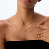 14k Emerald Clover Necklace in Halo Setting Ferkos Fine Jewelry