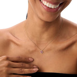 14k Ruby Clover Necklace in Halo Setting Ferkos Fine Jewelry