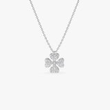 14K Gold Diamond Clover Necklace 14K White Gold Ferkos Fine Jewelry
