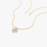 14K Gold Diamond Clover Necklace Ferkos Fine Jewelry