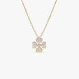 14K Gold Diamond Clover Necklace 14K Gold Ferkos Fine Jewelry