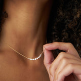 14K Shared Prong Curved Diamond Necklace Ferkos Fine Jewelry