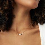 14K Shared Prong Curved Diamond Necklace Ferkos Fine Jewelry