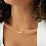 14K Shared Prong Curved Diamond Necklace Ferkos Fine Jewelry