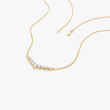 14k V Prong Chevron Diamond Necklace Ferkos Fine Jewelry