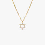 14K Gold Star of David Diamond Necklace 14K Gold Ferkos Fine Jewelry