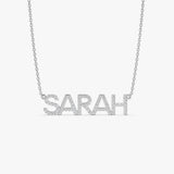 14K Dainty Layering Diamond Name Necklace 14k White Gold Ferkos Fine Jewelry
