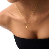 14K Asscher Cut Bezel Set Citrine Necklace Ferkos Fine Jewelry