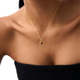 14K Asscher Cut Bezel Set Garnet Necklace Ferkos Fine Jewelry