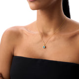 14K Asscher Cut Bezel Set London Blue Topaz Necklace Ferkos Fine Jewelry