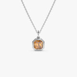 14K Asscher Cut Bezel Set Citrine Necklace Ferkos Fine Jewelry