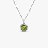 14K Asscher Cut Bezel Set Peridot Necklace Ferkos Fine Jewelry