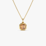14K Asscher Cut Bezel Set Citrine Necklace 14K Gold Ferkos Fine Jewelry