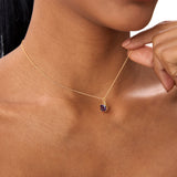 14K Cushion Cut Amethyst Solitaire Necklace Ferkos Fine Jewelry