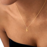 14K Cushion Cut Citrine Solitaire Necklace Ferkos Fine Jewelry