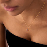 14K Cushion Cut Garnet Solitaire Necklace Ferkos Fine Jewelry