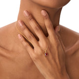 14K Cushion Cut Garnet Solitaire Necklace Ferkos Fine Jewelry