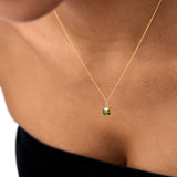 14K Cushion Cut Peridot Solitaire Necklace Ferkos Fine Jewelry