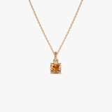 14K Cushion Cut Citrine Solitaire Necklace Ferkos Fine Jewelry