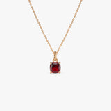 14K Cushion Cut Garnet Solitaire Necklace Ferkos Fine Jewelry